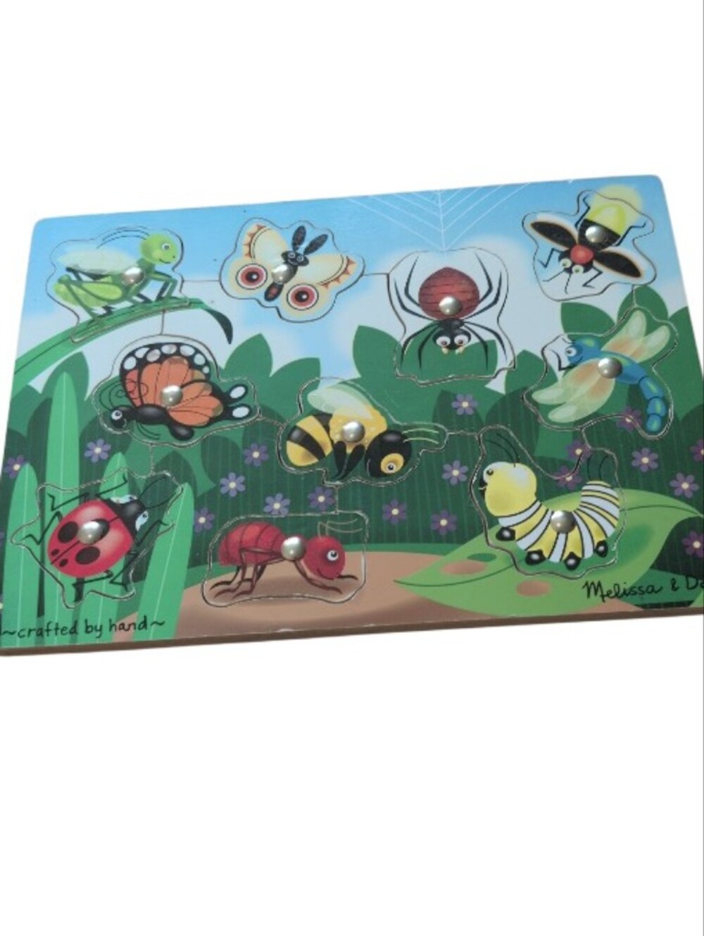 Melissa & Doug Magnetic Wooden Bug-Catching Game Puzzle Board with Magnetic Piec
